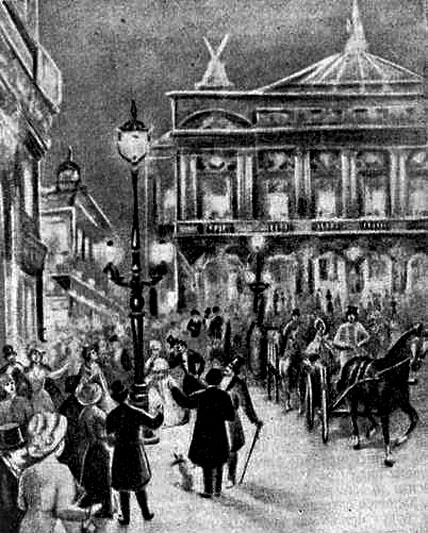 Парижская опера, освещенная "Свечами Яблочкова"