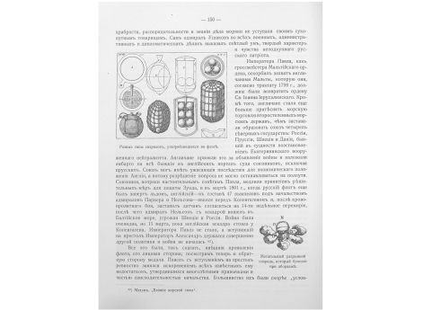Различные типы снарядов, употреблявшихся на флоте.