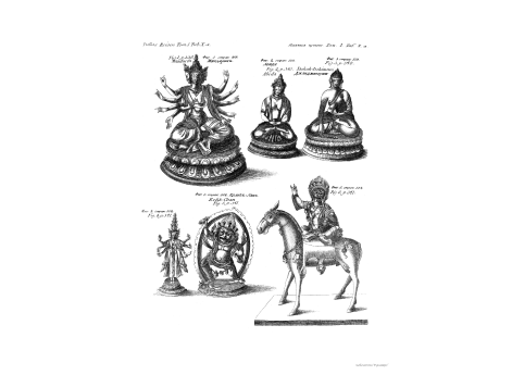 Том I. Таб.X. А. Фиг.1.Мандарин. Фиг.2.Абида. Фиг.3.Джакджимуни. Фиг.5.Ерлик-Хан. Фиг.6.стр.502