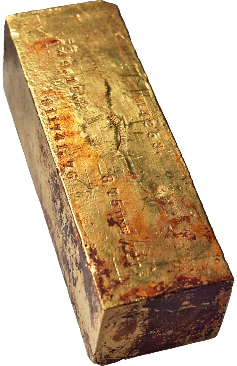Золотой кирпич в 649,15 унций золота, Justh & Hunter Gold, США, 1852 г. 