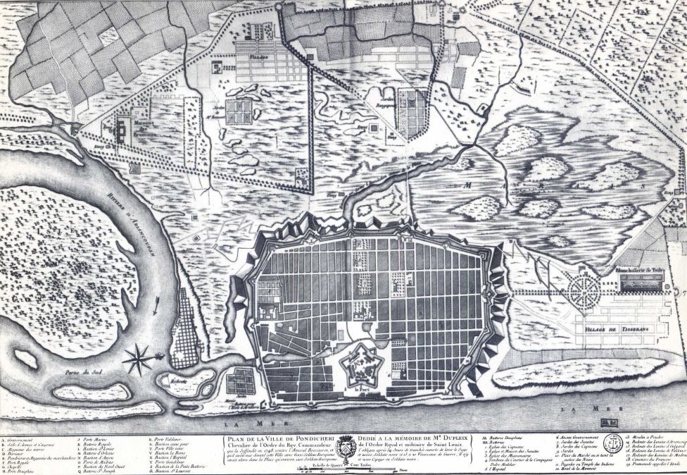 План Пондишерри и окрестностей