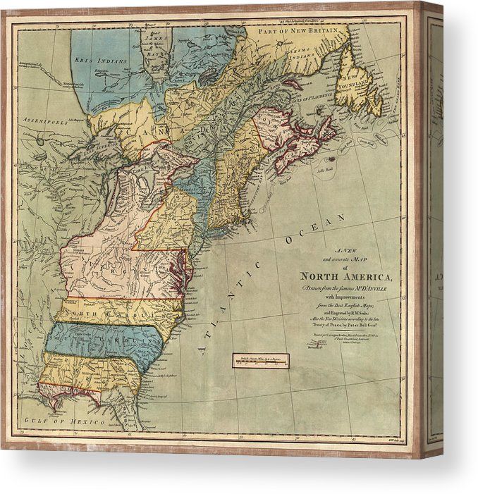 Тринадцать колоний, 1771 год, карта 