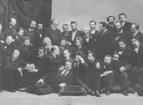 Члены Товарищества Передвижных Художественных Выставок. Фотография 70-х гг. 19 века