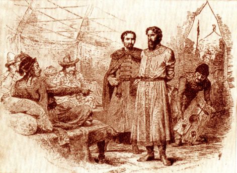 Князь Михаил Ярославич у хана Узбека. В.Верещагин. Вторая половина 19 века