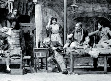 Спектакль «На дне» в МХТ. 1900-е годы. В роли Насти — Ольга Книппер-Чехова