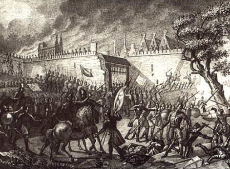 Осада Нарвы русскими войсками в 1558 году. Б.А.Чориков. 1836 год