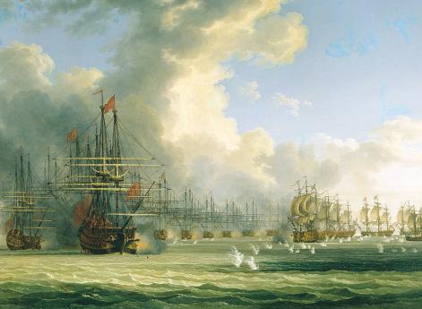 Чесменский бой. Начало боя в Хиосском проливе 24 июня 1770 года