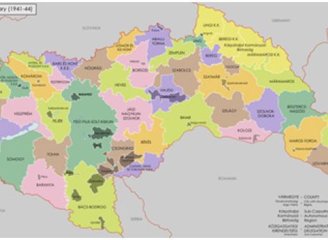 Карта Венгрии 1940 – 1944 гг.