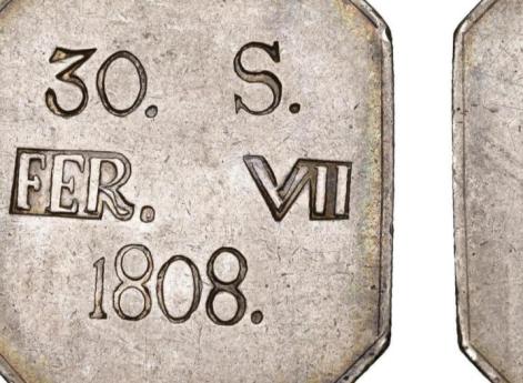 30 су ( или 3/2 франка), Пальма-де-Майорка, серебро, 27 гр., 1808 г. Фердинанд VII