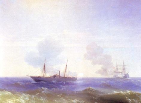 И. К. Айвазовский. Бой Весты с Фехти-Булендом 11.07.1877