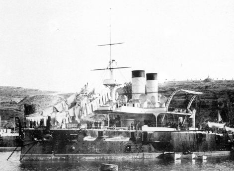 Броненосец Екатерина II в Южной бухте Севастополя, 1892 год