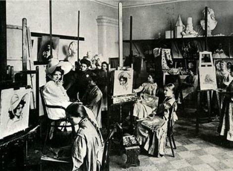 Владимирская женская школа. Воспитанницы на занятиях.