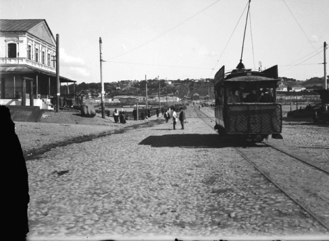 Общий вид плашкоутного моста. к. XIX – н. ХХ вв. г. Нижний Новгород