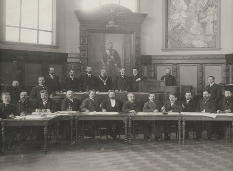 Группа представителей Нижегородской городской управы с городским головой Меморским. Нижний Новгород.