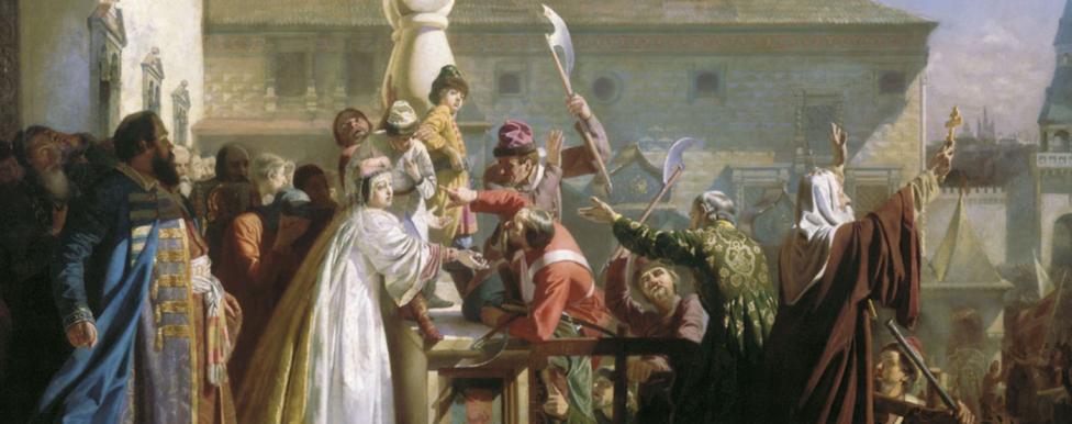 Царица Наталья Кирилловна показывает взбунтовавшимся стрельцам живого и здорового царевича Ивана