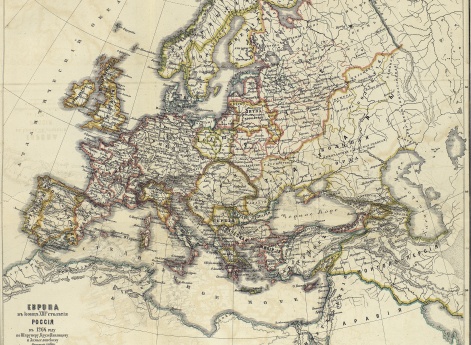 Карта Европы в конце XIII столетия. Россия в 1264 году по Шпрунеру, Крузе, Павлищеву и Замысловскому