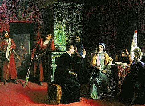 Марина Мнишек с отцом под стражей (После погрома)