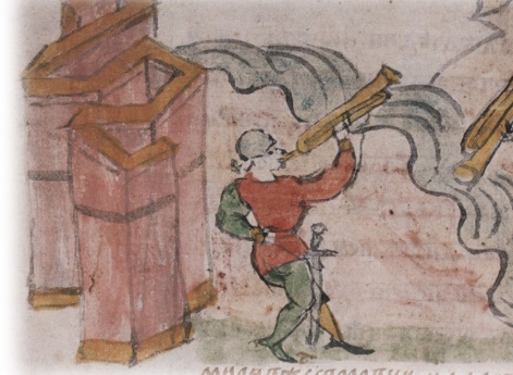 Аллегорическое изображение мирных переговоров Глеба Юрьевича Киевского с половецкими князьями, стоящими на Корсуни (?).