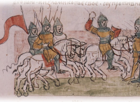 Начало сражения дружины Андрея Юрьевича Вышгородского с пешим войском Владимира Мстиславича Луцкого под стенами города Луцка.