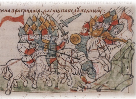Бегство половцев с поля боя и преследование их русскими войсками