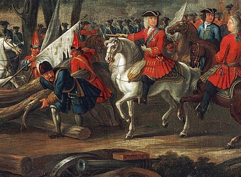 Битва при Мальплаке 11 сентября 1709 года. Герцог Мальборо врывается во французские укрепления.