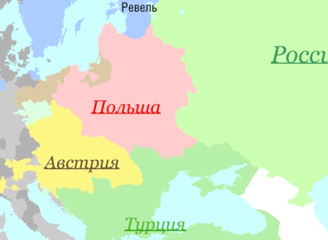 Маршрут поездок Петра I - 1715 г.