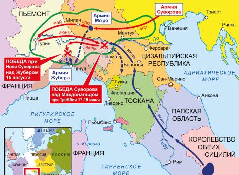 Война Второй антифранцузской коалиции 1798–1802 гг. Кампания Суворова 1799 г. в Северной Италии