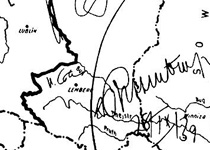 Карта Европы с подписью Сталина