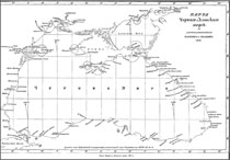 Карта Черного и Азовского морей с расположением маяков и знаков 1851 г.