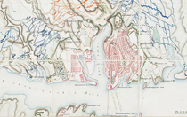 Карта г. Севастополя с показанием осадных и оборонительных работ