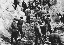 Польская делегация на братской могиле своих земляков (нем.)