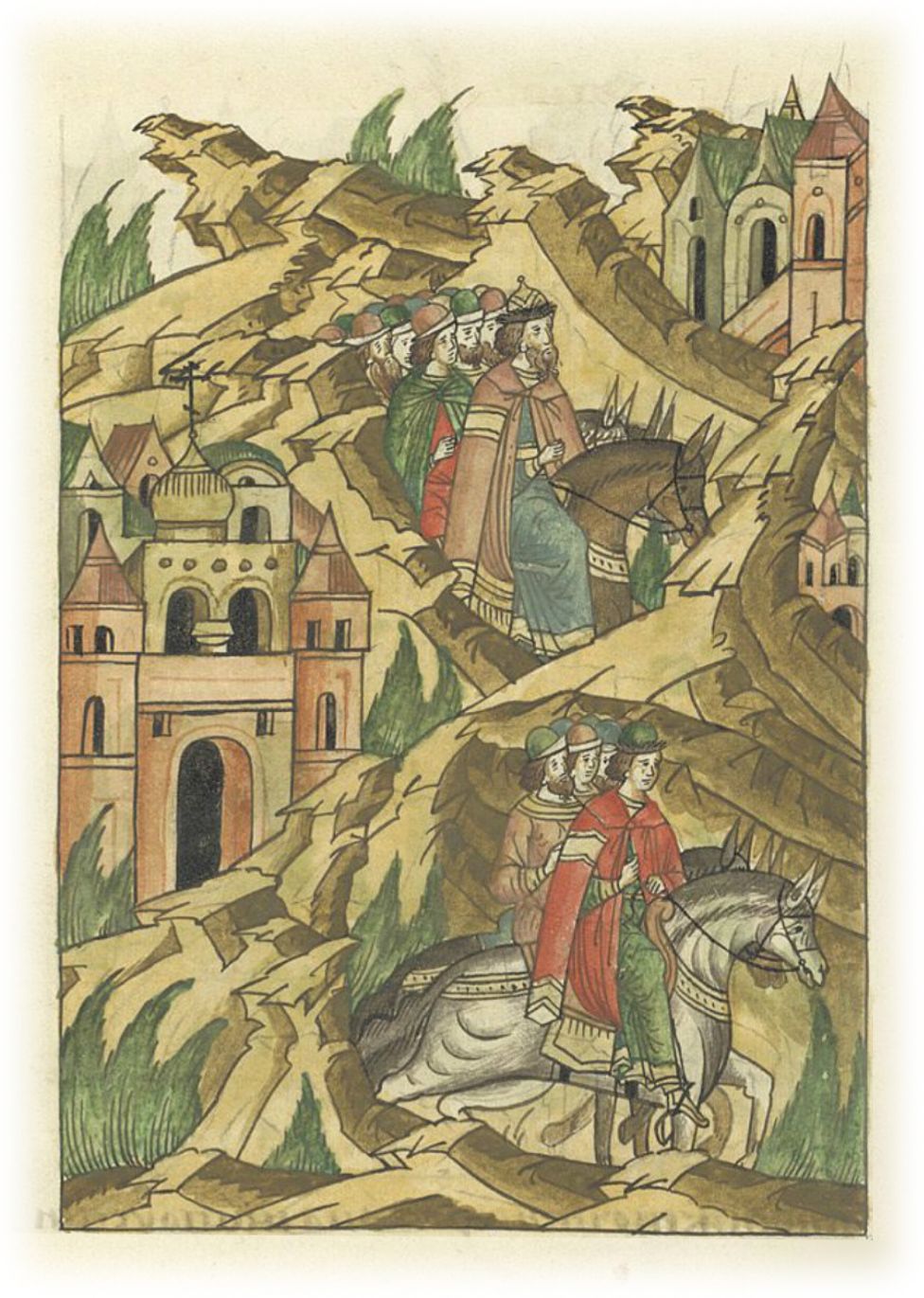 Великий князь Ярослав Всеволодович идет в Орду к хану Батыю, а своего сына Константина посылает к хановичам.