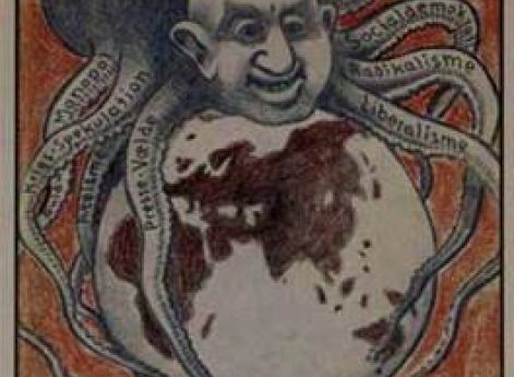 Антисемитская карикатура художника Арилдскова (Arildskov) в журнале Kamptegnet