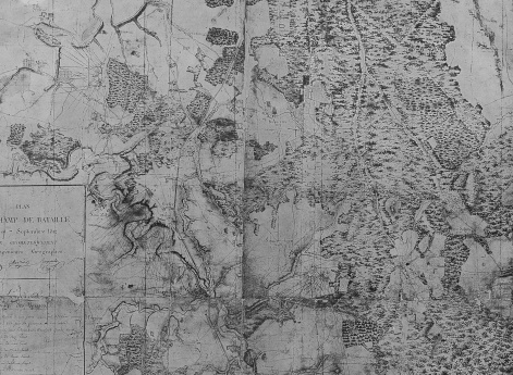 Бородинское поле сражения, карта составлена французскими топографами