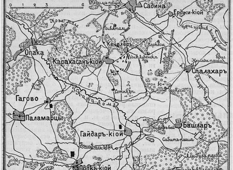 Район сражения 18 августа 1877 года у Карахасан-Киойа