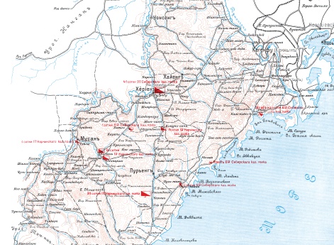 Расположение конницы в Корее 17 июня 1905 года