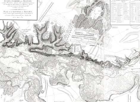 Сражение при Полтаве между Российской Армией под предводительством Его Величества Царя Петра I и Шведской Армией под начальством Короля Карла XII 27 июня 1709 года