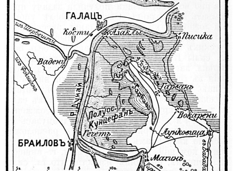 Карта окрестностей Галаца и Браилова