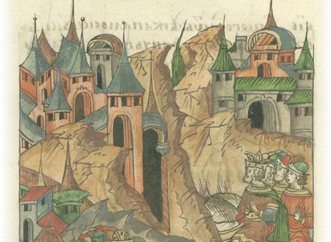 Великий Литовский князь Витовт Кейстутович идет навстречу к польскому королю Ягайло.