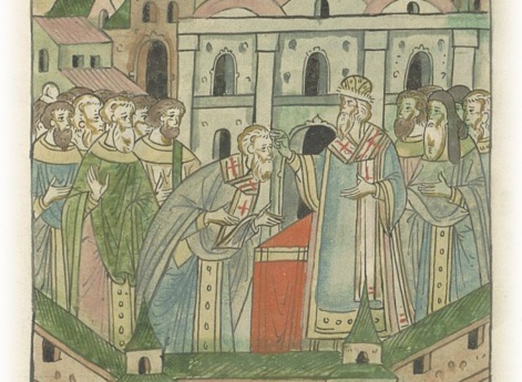 Поставление Сергия архиепископом в Новгород и Псков.