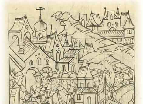 Великий князь Иван Васильевич отпускает архиепископа Феодосия Новгородского в его отчину, Великий Новгород.